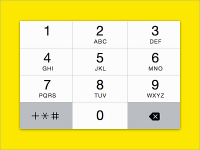 Numerical keyboard for iOS 7 (Sketch)