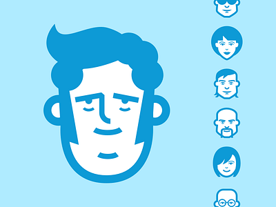 Jimi’s Avatar Icons Set avatar character face flat head icon portrait set sketch user vector