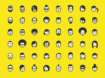 Jimi’s Avatar Icons Collection avatar character collection face flat head icon portrait sketch user vector