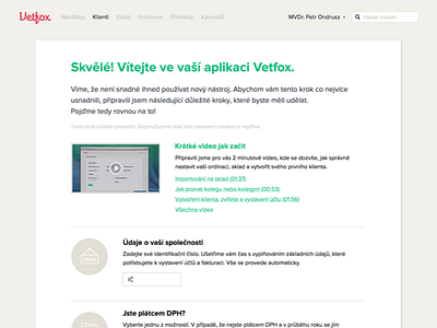 Vetfox app – Welcome view application flat form gui interface proxima nova ui veterinary vetfox web welcome