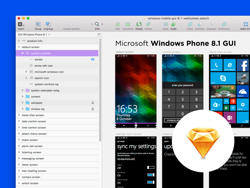 Designing Windows Mobile 81 Ui Kit In Sketch By Petr