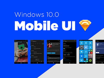 Windows Mobile UI KIT for Sketch icons kit lumia microsoft mobile mockup sketch sketchapp ui vector windows