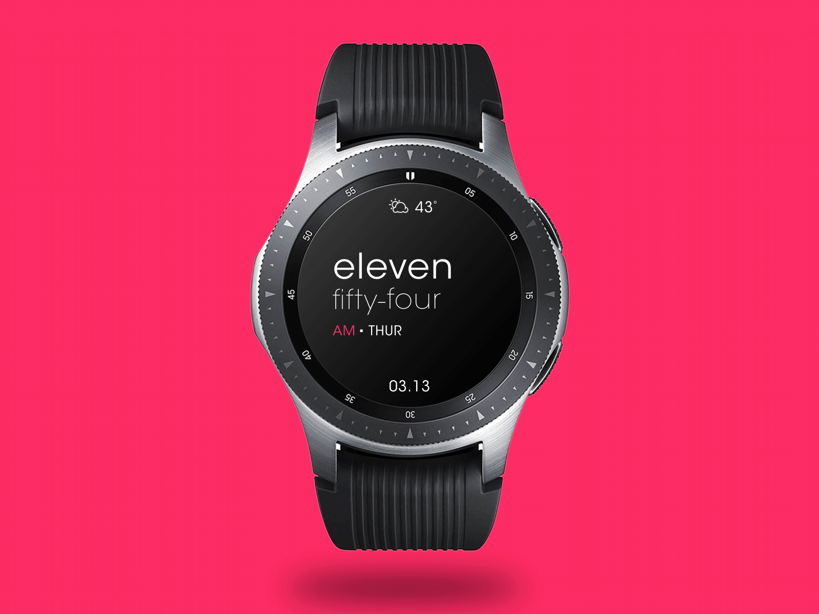 Typographic Galaxy Watch Face Animation clean ui galaxy watch minimal smartwatch watchface watchui wearable
