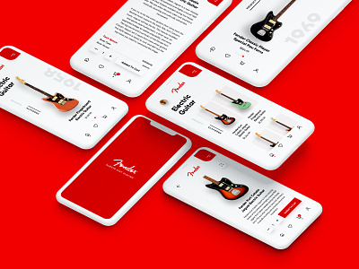 Fender Mobile App Concept Design app guitar guitarapp interfacedesign mobile mobile ui mobiledesign uidesign uiux