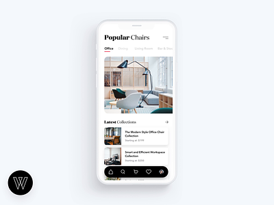 Mobile furniture shopping experience with hotspots