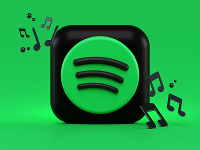 Spotify 3d Icon Concept 3d app bigsur blender blender 3d design icon icon design iconography illustration ios ios14 macos macos icon music notes render songs spotify streaming