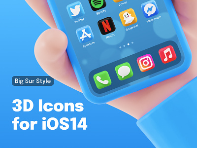 3D Icons for iOS 14 devices 🤙 3d appstore big sur blender blender 3d design icon icon set icons illustration instagram ios ios14 messages pack phone render snapchat system icon ui