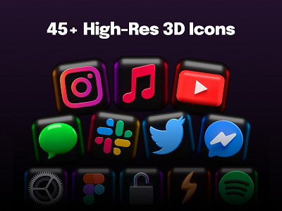 3D Dark Icons for iOS 14 and Personal Projects 🖤 by Alexander Shatov on ...