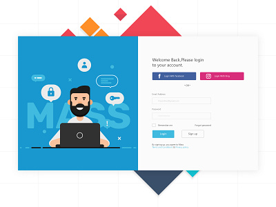 Login Page clean clear dailyui dashboard illustration login form login screen loginpage onboarding split screen typography userinterface web design welcome screen