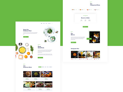 Delicious Food - Web UI app ui clean design food food landing page hotel landing page photoshop restaurant restaurant app theme ui ux website design