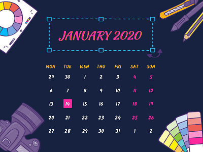 Calendar_2020 calendar calendar ui card illustraion photos photoshop poster printing uiux vector