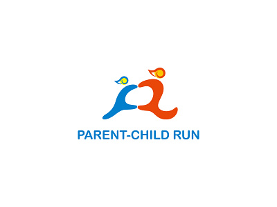 Parent-child run logo branding design icon logo