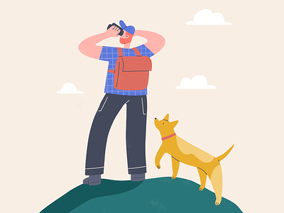 Search and rescue dog art character color dog drawing illustration man procreate resque search search dog searcher searching traveller