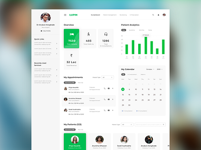 Doctor dashboard concept