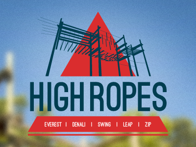 Swing Leap Zip - Logo for High Ropes Course logo ostrich sans triangle