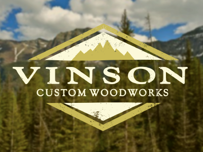 Vinson Custom Woodworks logo mountains woodworking