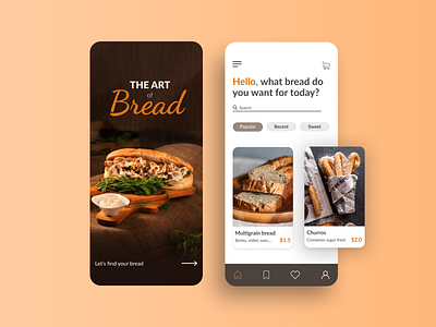 Bread App app appdesign application bread food app ios app design minimalism minimalist mobile app mobile app design product design typography ui ui ux uidesign ux
