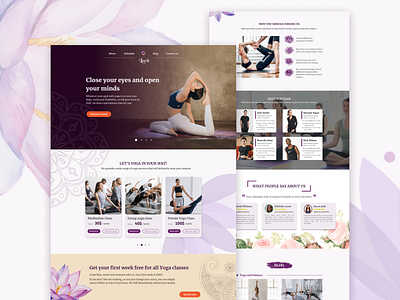 Yoga and meditation website - Loch branding design fitness illustration landingpage typography ui uidesign uiux ux web webdesign website design yoga website