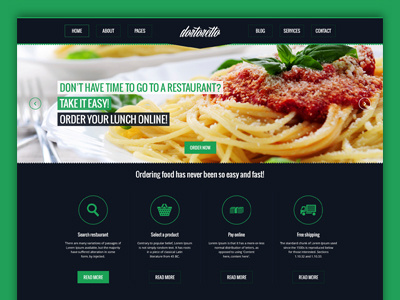 Dortoretto PSD Theme blog culinary dortoretto kebab lunch online pizza responsive restaurant webdesign
