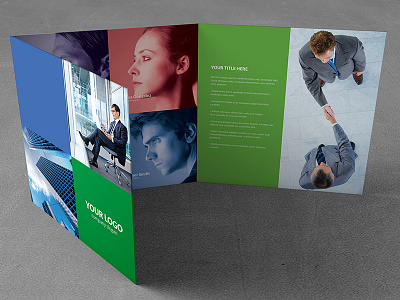 Metro Borchure Trifold Square blue brochure business green metro style print red square tri fold trifold