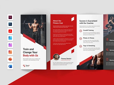 Brochure – Fitness Gym Center Tri-Fold brochure brochure design brochure download brochure indesign brochure photoshop brochure template brochure tri fold business fitness gym lifestyle ms word template muscle personal photoshop template powerpoint template print template services training workout