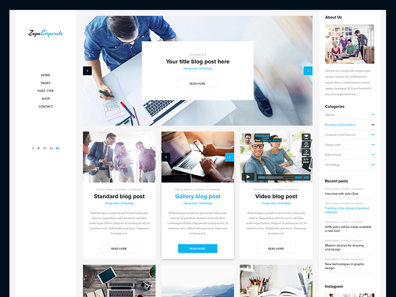 Zupacorporate Blog – Magazine Template by artbart on Dribbble