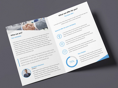 Probiz – Business and Corporate Brochure Bi-Fold Print Template agency brochure business circle corporate creative creative agency offer print ready print template progress bar skill