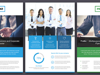 ProBiz – Business and Corporate Flyer Double Sided PSD Template brochure business colorful corporate creative creative agency flyer multipurpose offer poster psd template work