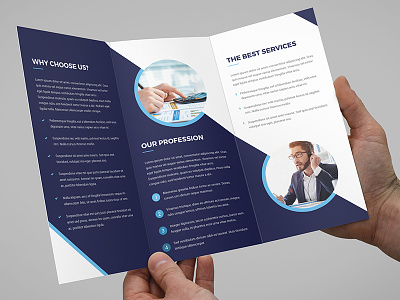 Brochure – Business Solution Tri-Fold blue brochure business business solution circle company corporate creative creative agency offer photoshop template psd template