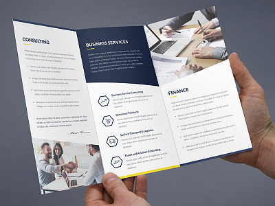 Brochure – Finance and Business Tri-Fold Template brochure brochure tri fold business consulting creative creative agency finance marketing photoshop template print template slant zigzag