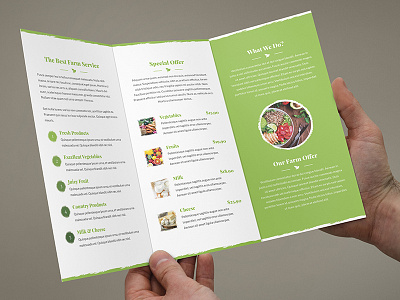 Brochure – Organic Food Tri-Fold brochure brochure tri fold business corporate eco ecology food ecology food menu farm farm offer organic food photoshop template
