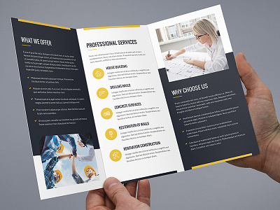 Brochure – Builder Tri-Fold Template auto repair brochure brochure tri fold builder buildings business construction constructor corporate office photoshop template worker