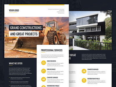 Architect and Builder – Bundle Print Templates architect architecture brochures builder buildings construction construction site flyers multipurpose repair services