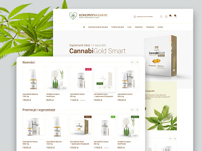 Konopny Bazar – Hemp Bazaar eCommerce Website cannabis cannabis design health hemp medical products responsive shop shop online shopping app webdesign website