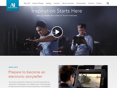 Art Institutes - Landing Page art school hero player landing page video player