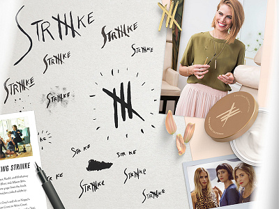Striiike Branding - Process Vignette beauty branding celebrity fashion hand illustration striiike style
