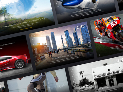 Honda.com Time Machine (timeline) automotive future honda interactive longscroll time machine timeline ui ux website