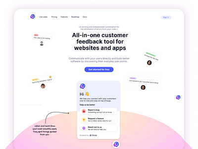All-in-one customer feedback tool for websites and apps blockchain design figma interface web design website веб