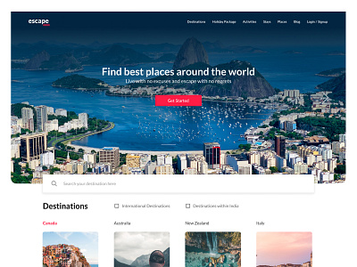 escape homepage design