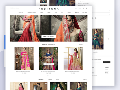 fabiyana homepage design apparel checkout clean clothing collection e commerce fashion fashion brand homepage landingpage minimalist model outfit sarees typography ux uxdesign uxui web website