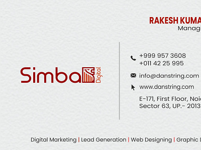 Business card simba branding design logo designer ui vector web