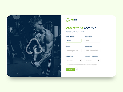 Sign up page app branding create account create account page home page land landing page landing page design landing page ui log in mobile app register sign up sign up gym sign up page ui ux design ui design website