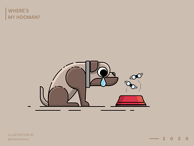 Where's My Hooman? art artwork bali dog flat flatdesign flatdesigns graphic graphicdesign hooman illustration illustrator irony minimalist pet simpledesign simpleillustration starving ui vector