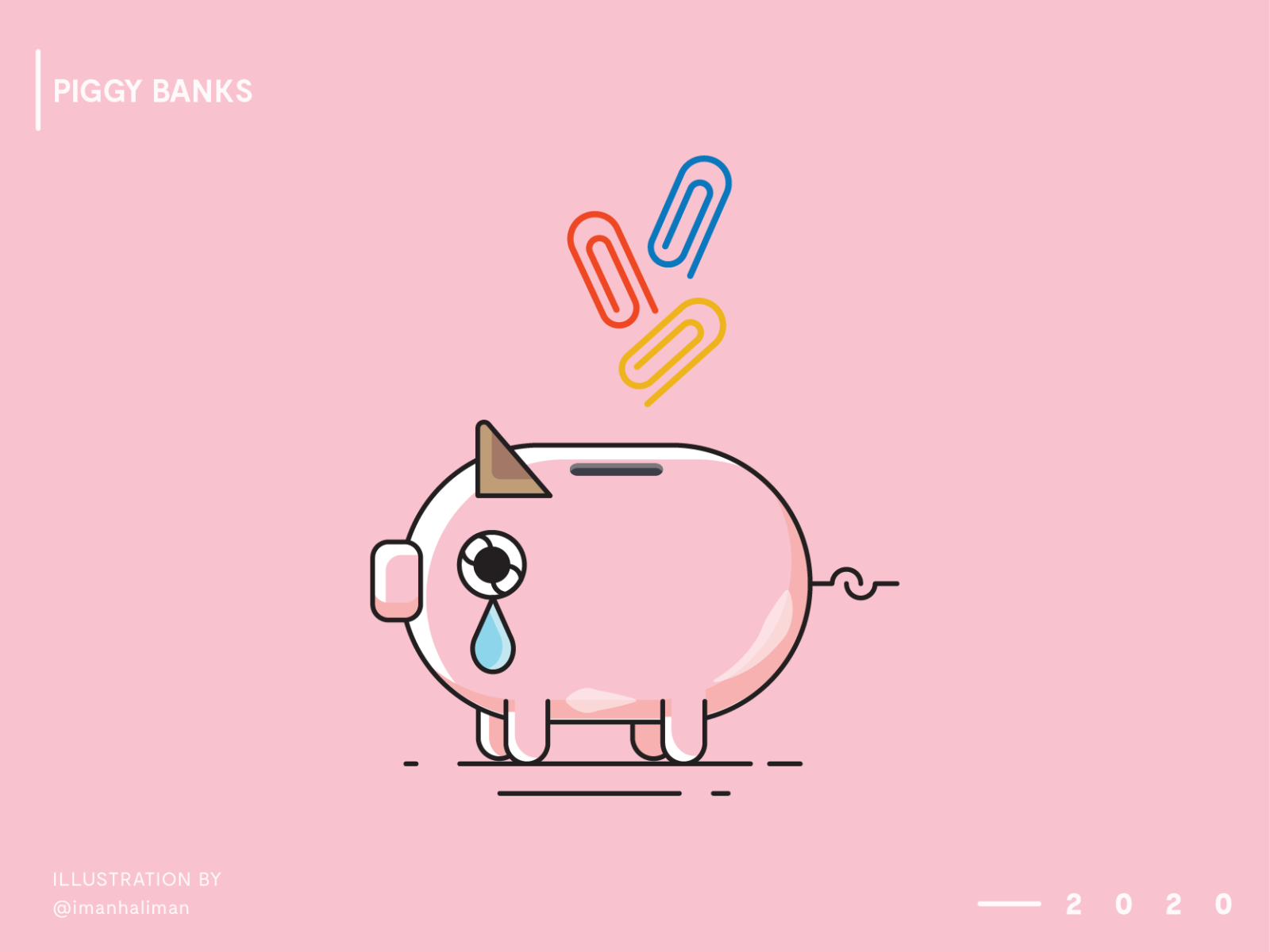 Piggy Banks art artwork cash coin flat flatdesign graphic graphicdesign illustration illustrator minimalist money pig piggy piggybank sad simpledesign simpleillustration ui vector