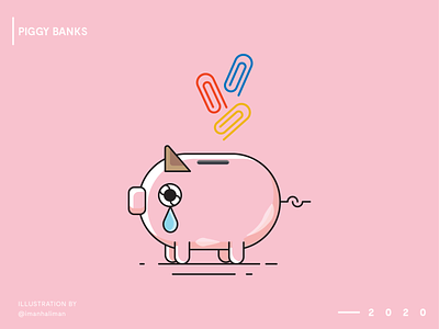 Piggy Banks art artwork cash coin flat flatdesign graphic graphicdesign illustration illustrator minimalist money pig piggy piggybank sad simpledesign simpleillustration ui vector