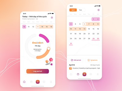 Period Calendar app design mobile ui ux