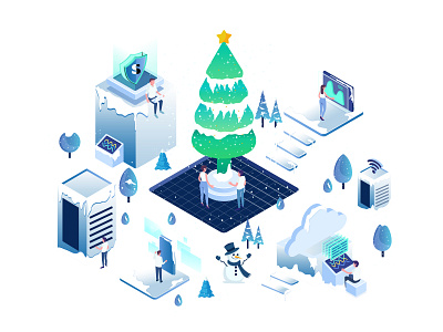 Christmas isometric design