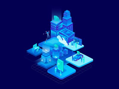 Landing page isometric design