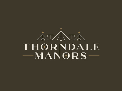 Thorndale Manors Logo brampton brown community development logo real estate serif
