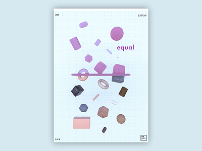 EQUAL | Personal project 3d art 3d design 3dart abstract abstract art cinema4d gender equality illustration octanerender poster typography